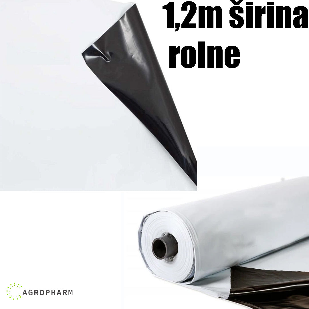 Crno Bela malc folija za Jagode 1,2 metara sirine