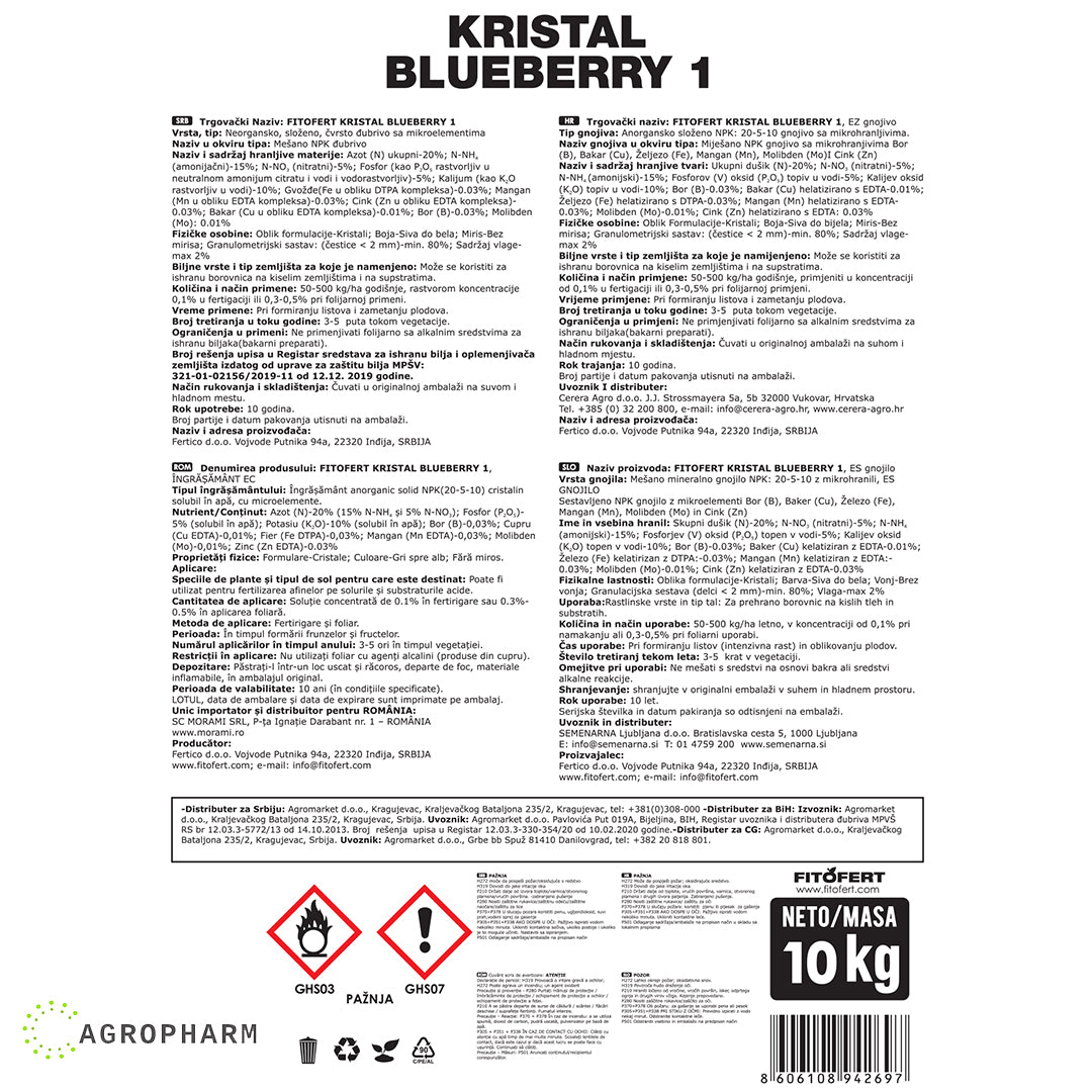 Fitofert Blueberry 1 10kg za borovnice