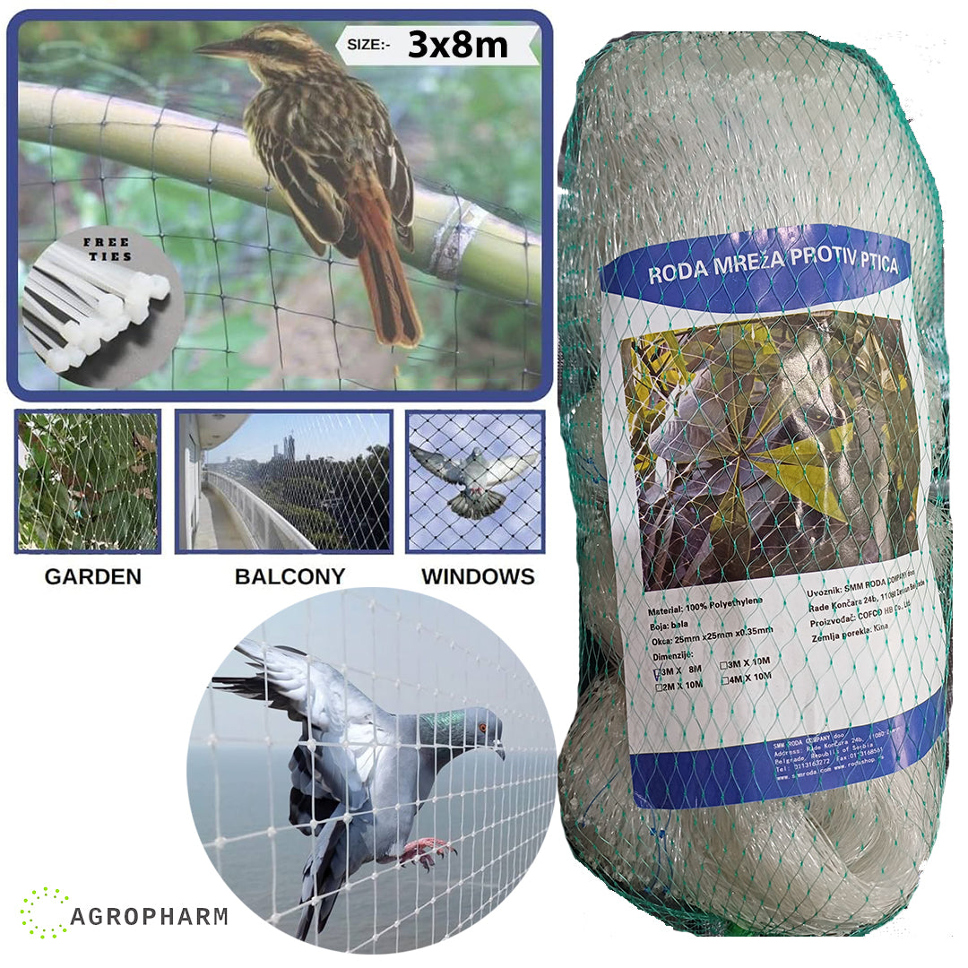 Mreža protiv golubova i ptica 3x8m