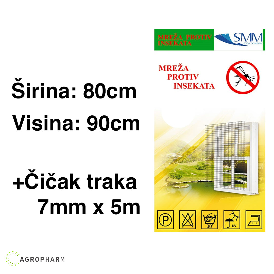 Mreža protiv insekata sa čičak trakom 80x90cm