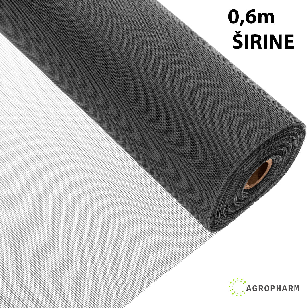 Mreža za komarce 0,6m širine Fiber Siva