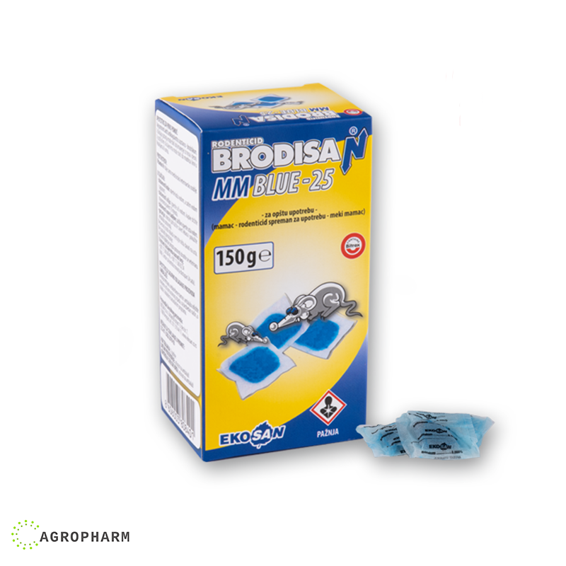 Brodisan MM25 Blue Otrov za pacove i miševe 150gr