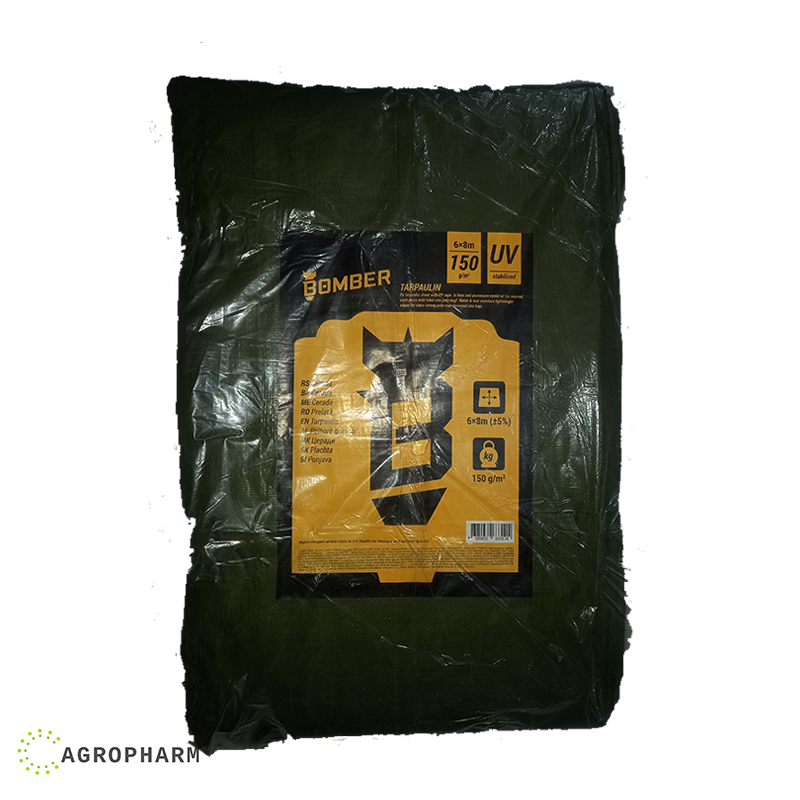 Cerada zelena 6 x 8m UV 150gr Bomber