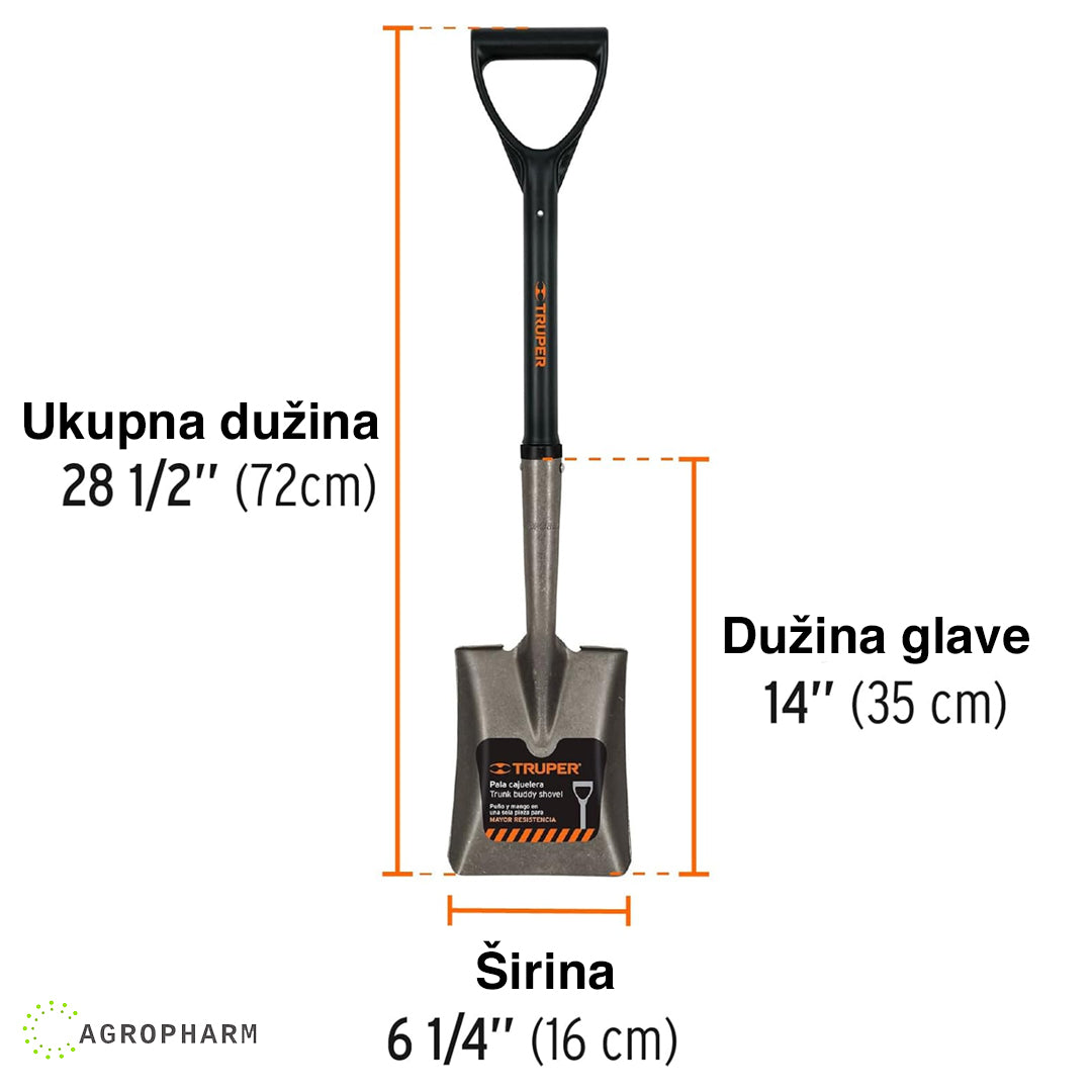 Lopata kvadratna sa fiber ručkom mala D Drip TRUPER