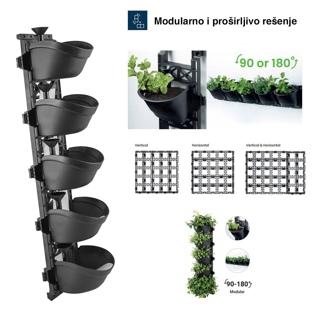 Saksije za zelene zidove manjI set Poliext LIVING GREEN WALLS