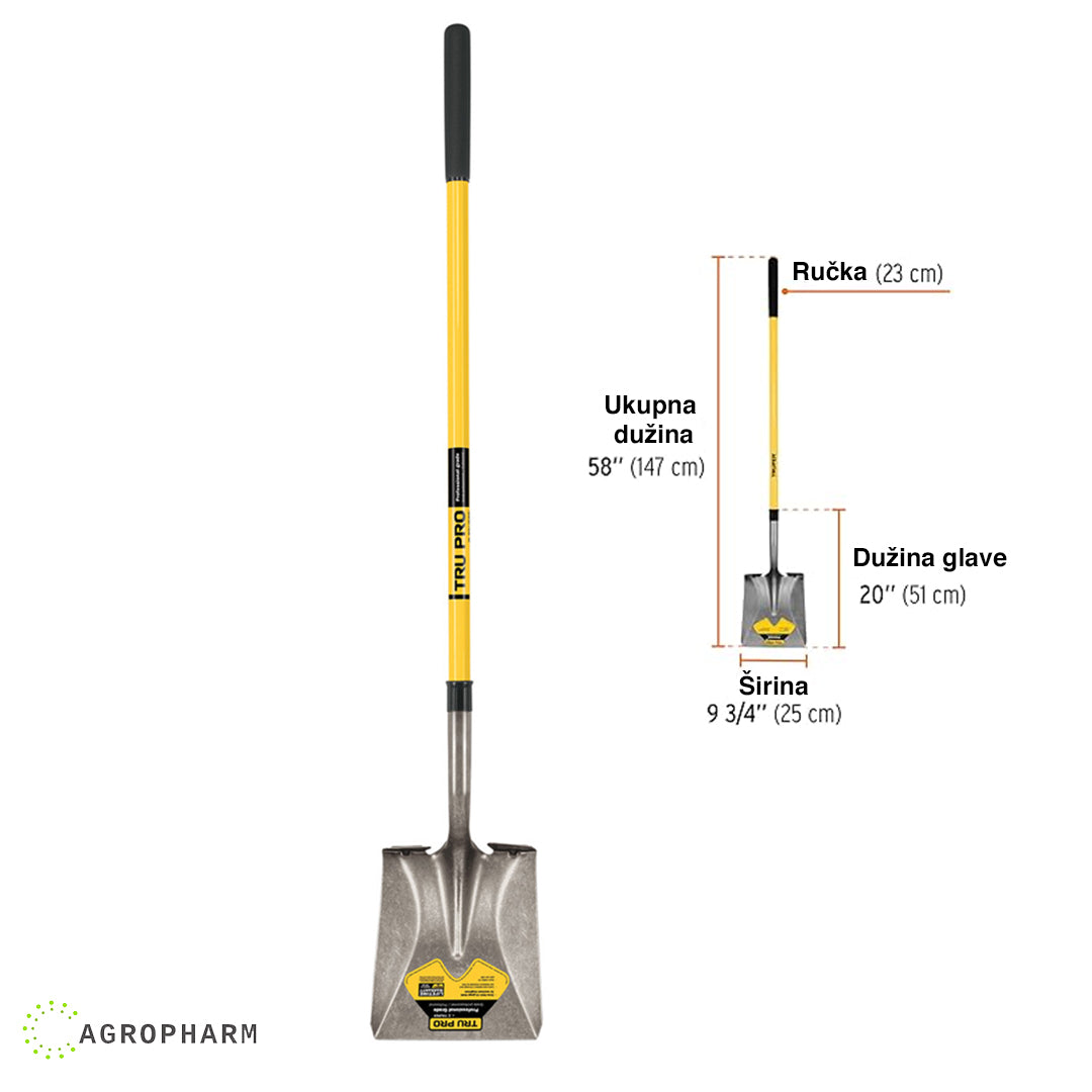 Čelična lopata sa fiber drškom TRUPER