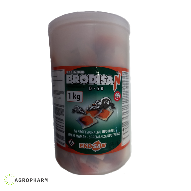 Brodisan D50 Otrov Za Pacove I Miševe 1kg - Agropharm - Agropharm