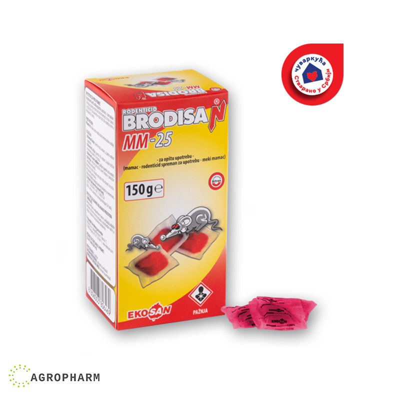 Brodisan MM25 - Otrov za pacove i miševe 150gr